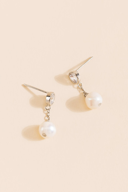 Lyanna Small Crystal Pearl Drop Earrings