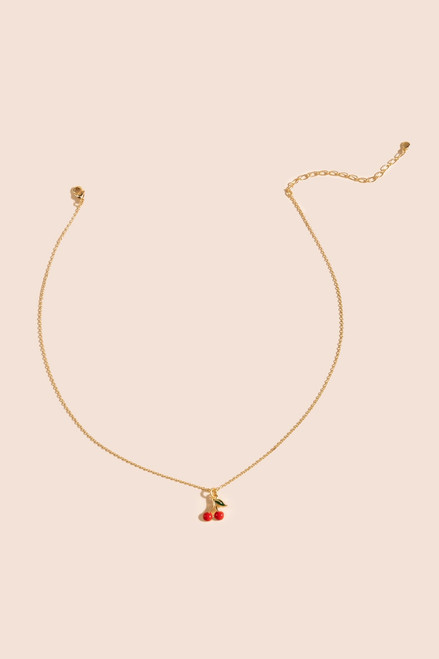 Alexa Micro Cherry Charm Necklace
