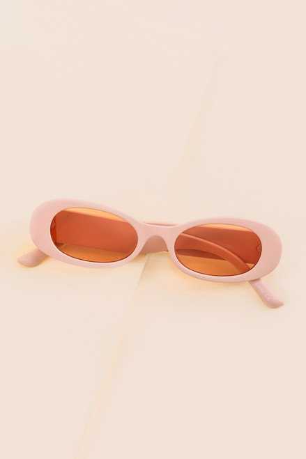 Olivia Small Matte Oval Sunglasses