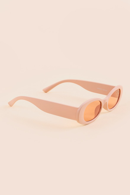Olivia Small Matte Oval Sunglasses