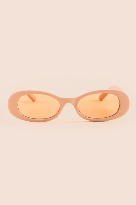 Olivia Small Matte Oval Sunglasses