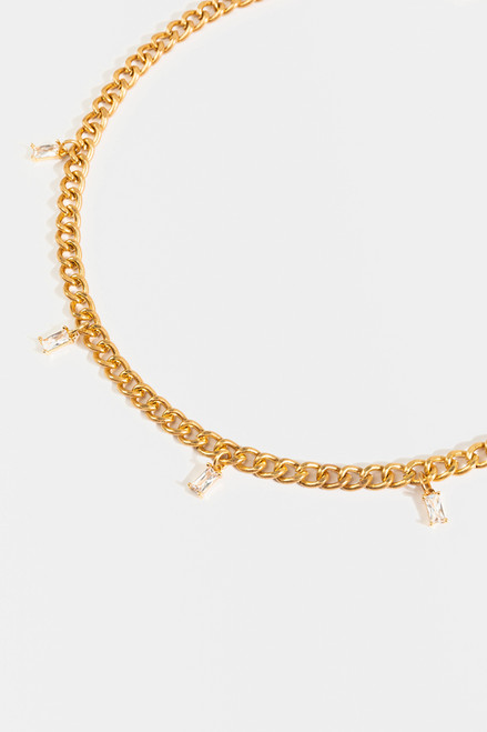 Zara Crystal Drops Chain Necklace