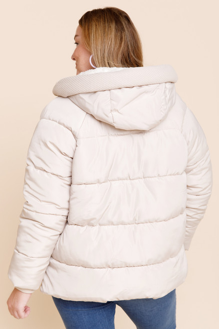 Sydney Front Zip Hooded Puffer Jacket Plus