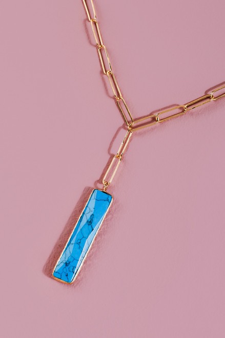 Trove Semi-Precious Paperclip Chain Necklace