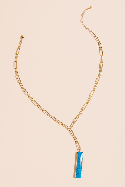 Trove Semi-Precious Paperclip Chain Necklace