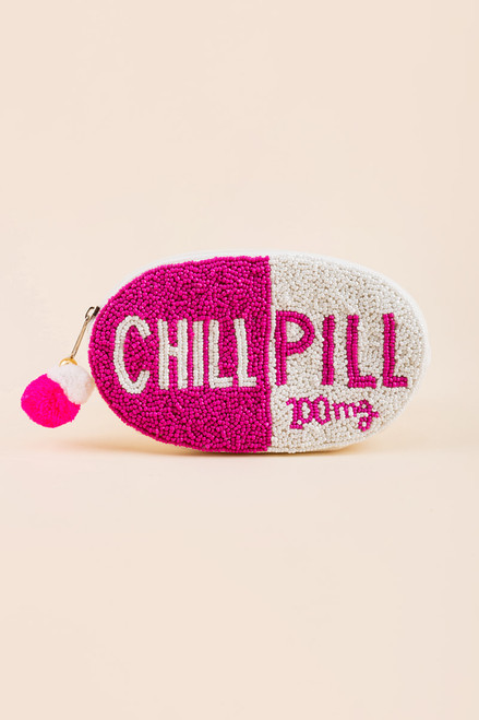 Take A Chill Pill Beaded Coin Pouch