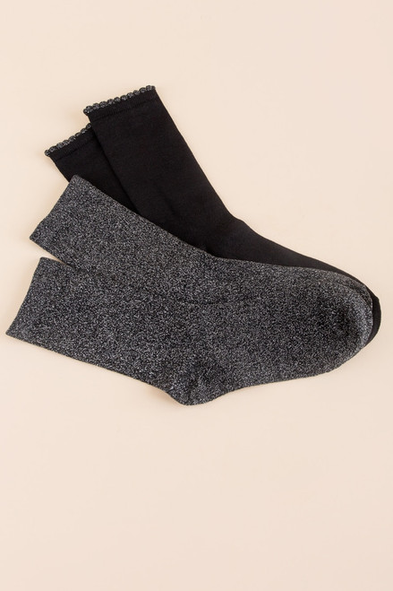 Mila Lurex Solid Socks Set