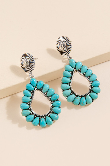 Tiffany Boho Turquoise Teardrop Earrings