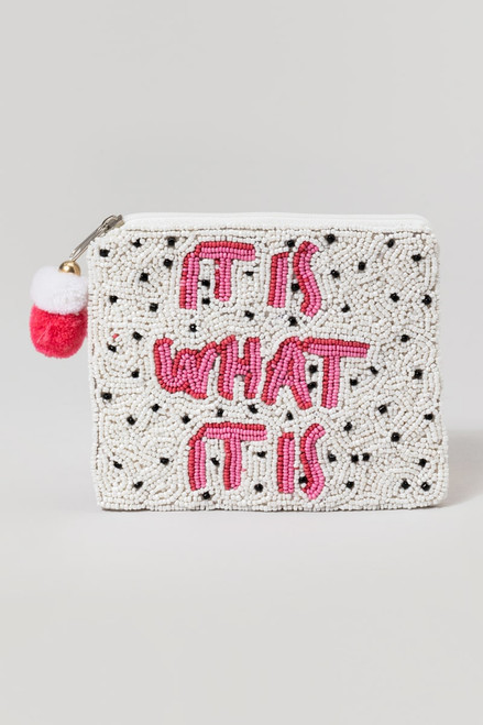 It Is What It Is Beaded Coin Pouch