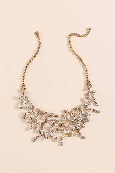 Heather Fringe Pearl Vine Necklace