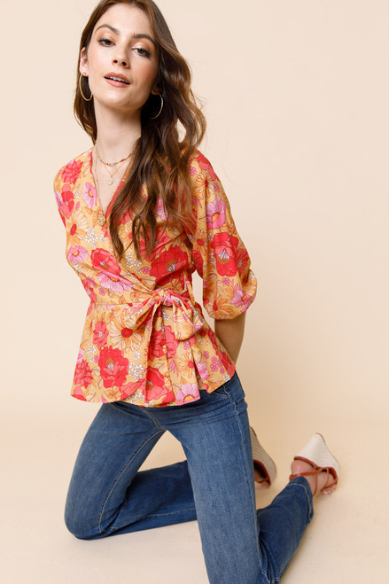 Liv Floral Wrap Blouse