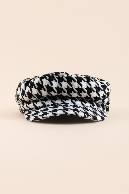 Gwen Houndstooth Cabbie Hat