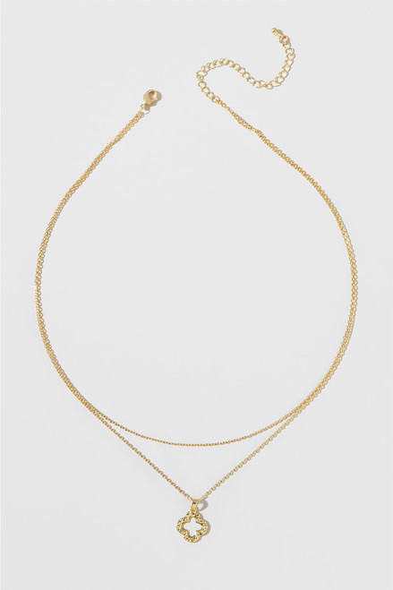 Luna Clover Layered Pendant Necklace