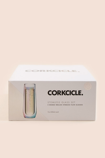 CORKCICLE.® Stemless Flute Glass Set