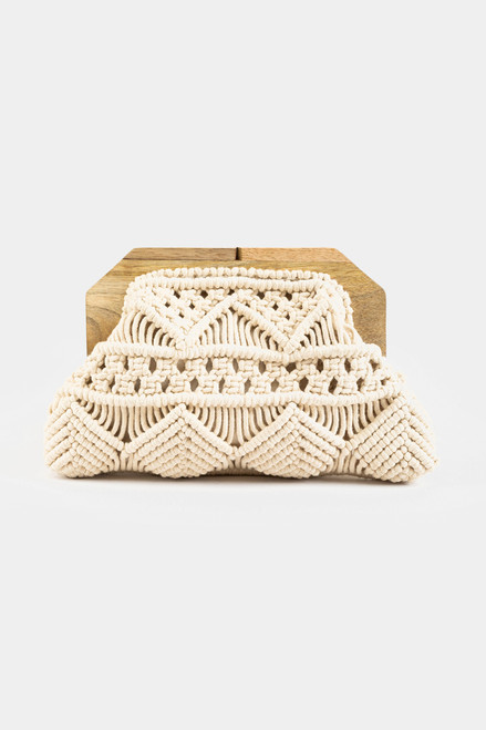 Samara Crochet Wooden Clutch