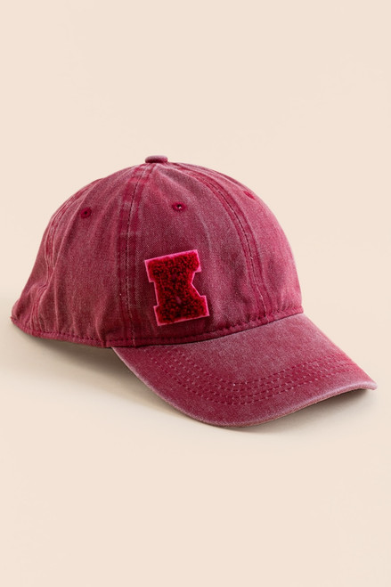 K Initial Soft Patch Baseball Hat