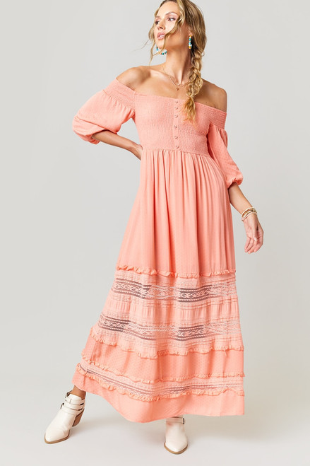 Jenna Crochet Trim Maxi Dress