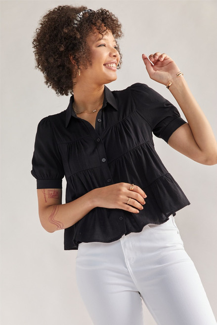 Sarah Short Sleeve Tiered Shirt