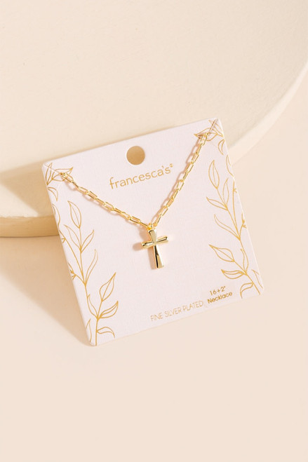 Delicate Chain Cross Pendant Necklace