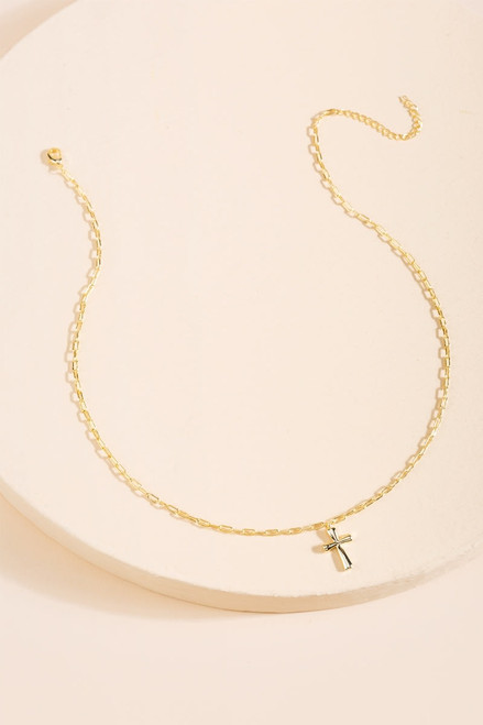 Delicate Chain Cross Pendant Necklace