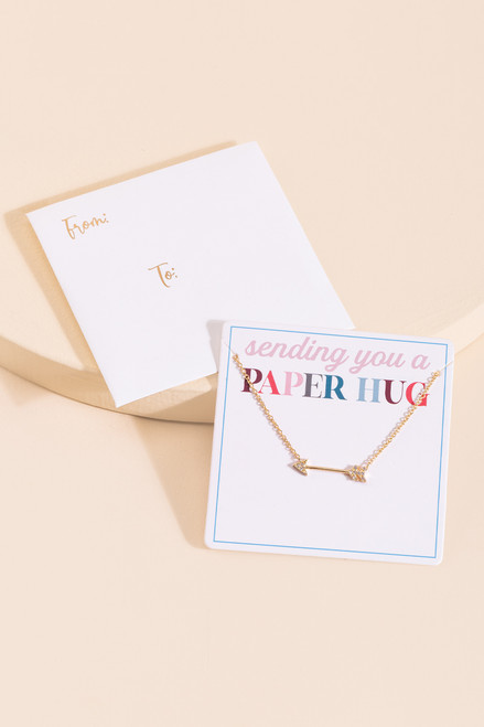 Paper Hug Carded Pendant Necklace