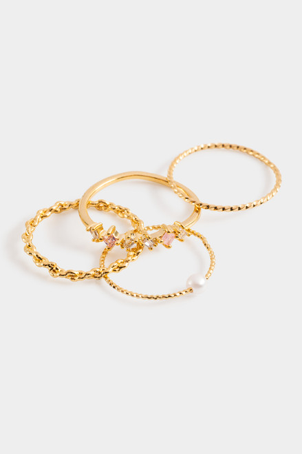 Caitlyn CZ Cluster Rope Ring Set