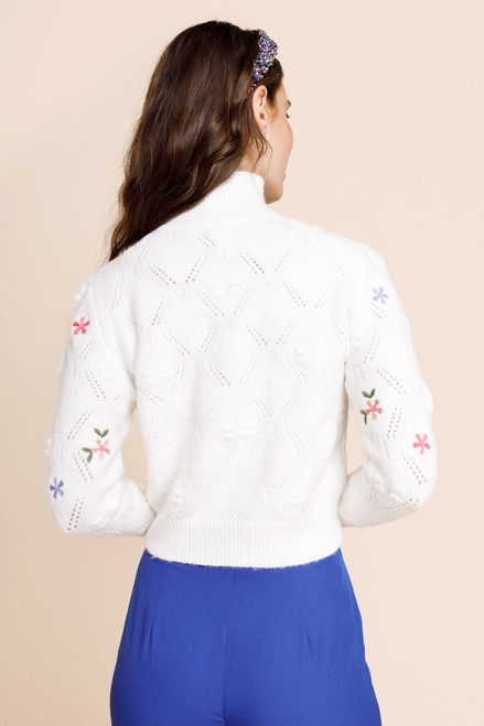Emilee Embroidered Pointelle Sweater