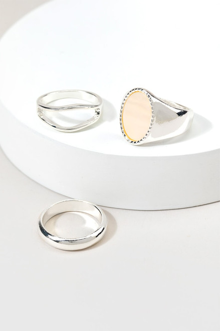 Faye Mother of Pearl Ring Set