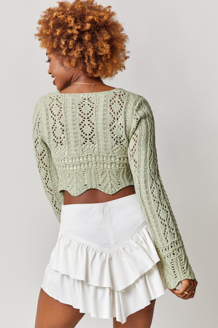 Belinda Crochet Cropped Sweater