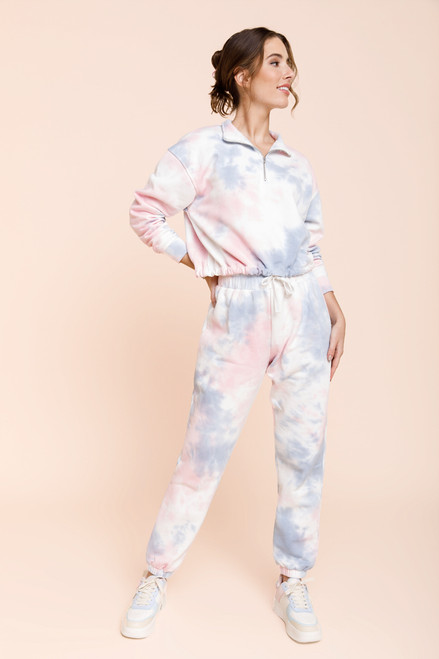 Estelle Quarter Zip Tie-Dye Sweatshirt