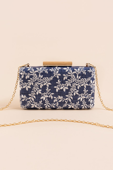 Anaelle Floral Embroidered Box Clutch