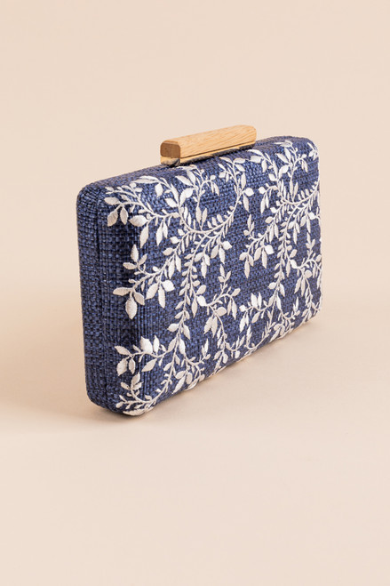 Anaelle Floral Embroidered Box Clutch