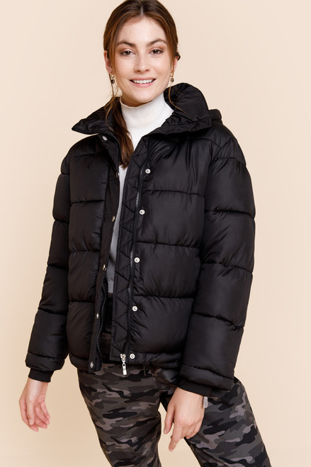 Olivia Zip Front Funnel Collar Puffer Jacket