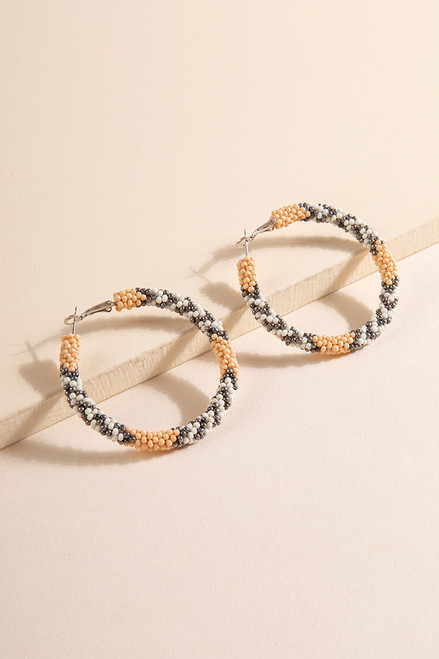 Avery Beaded Hoop Earrings