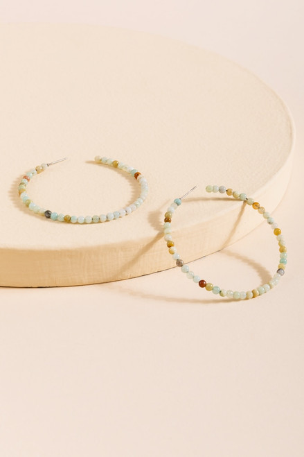 Megan Semi Beaded Hoop Earrings