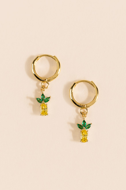 Jessie Pineapple Huggie Hoop Earrings