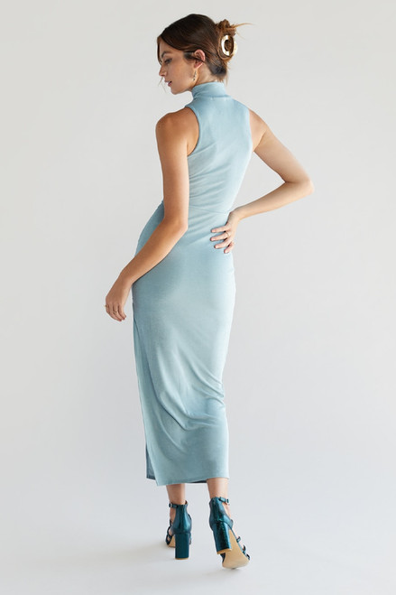 Cindie Blue Ruched Maxi Dress