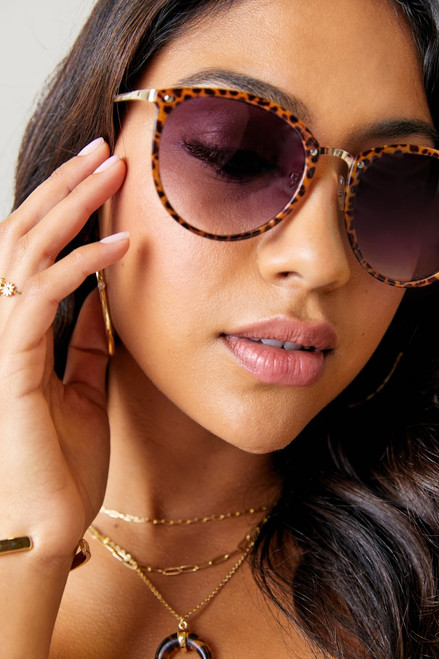 Maya Thin Leopard Sunglasses