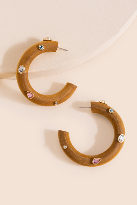 Kayla Thick Wooden Hoop Earrings