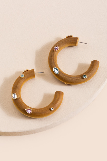 Kayla Thick Wooden Hoop Earrings