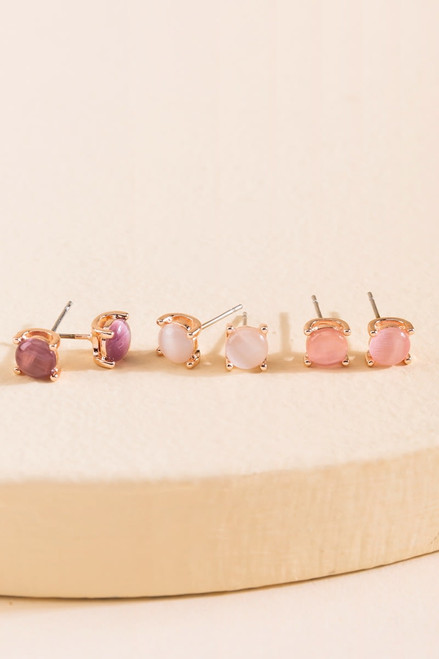 Lily Cat Eye Stud Earring Set