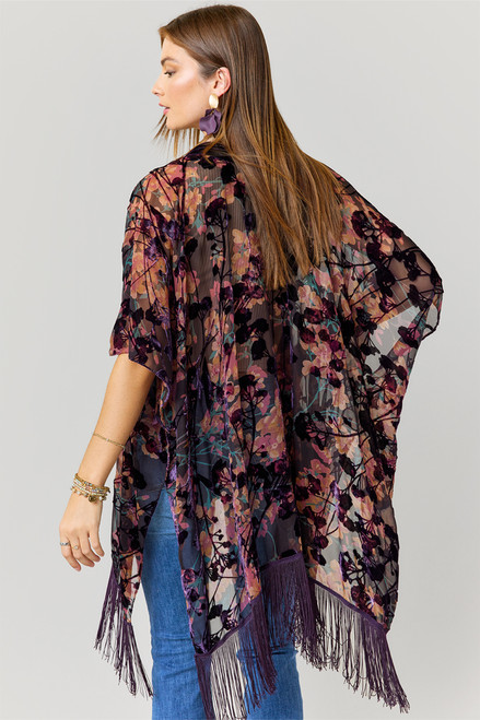 Alisha Floral Fringe Kimono