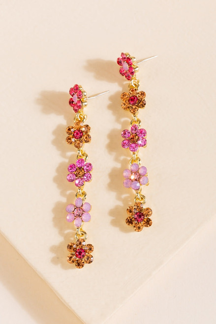 Sandra Glass Flower Drop Earrings