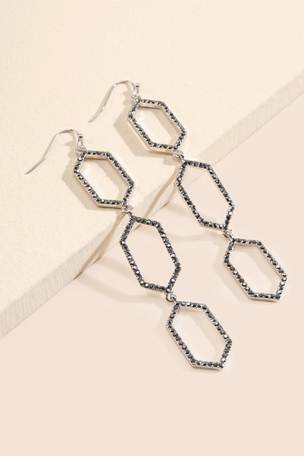 Joha Hexagon Linear Earrings