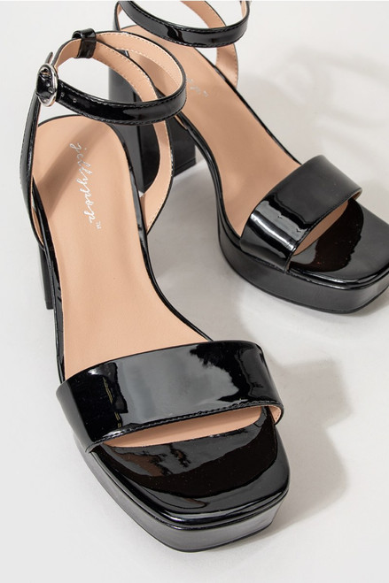 Shannon Ankle Strap Black Platforms