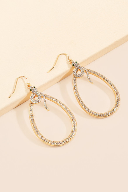 Madeline Pavé Crystal Snake Drop Earrings