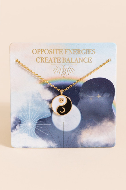 Opposite Energies Create Balance Pendant Necklace