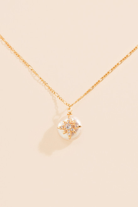 Cassie Pearl Starburst Necklace