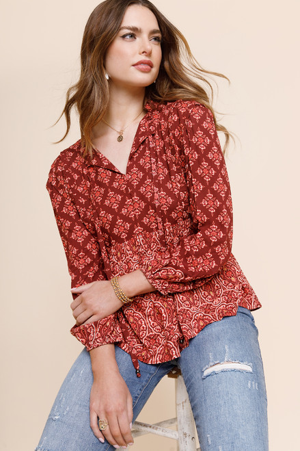 Leah Paisley Blouse