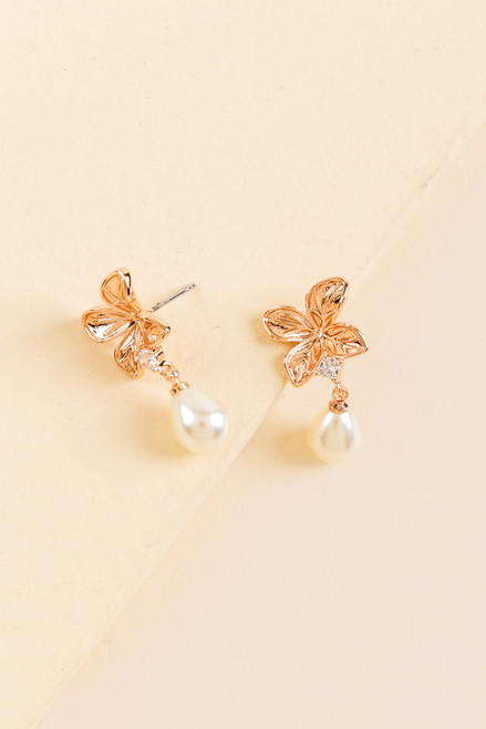 Jenna Orchid Pearl Drop Earrings